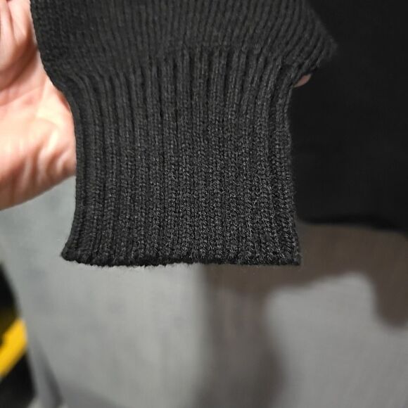 VTG 80s Black Art Sweater SzXL Shoulder Pads Abstract Red Goth Punk Rock Witchy - Picture 6 of 9